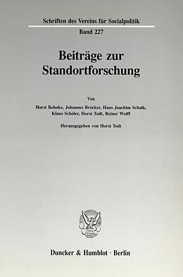 Kartonierter Einband Beiträge zur Standortforschung. von 