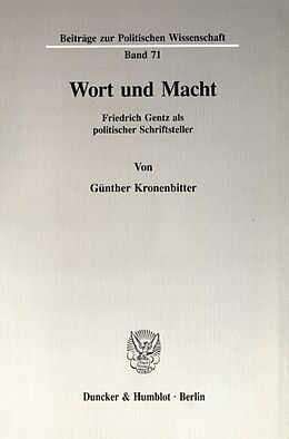 Kartonierter Einband Wort und Macht. von Günther Kronenbitter