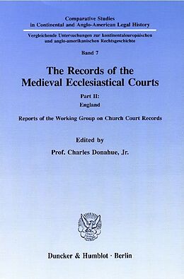 Kartonierter Einband The Records of the Medieval Ecclesiastical Courts. von 