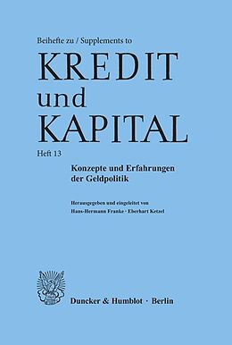 Kartonierter Einband Konzepte und Erfahrungen der Geldpolitik. von 