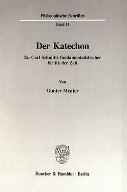 Kartonierter Einband Der Katechon. von Günter Meuter