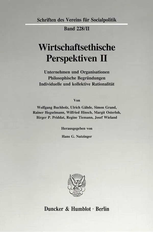 Wirtschaftsethische Perspektiven II.