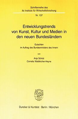 Kartonierter Einband Entwicklungstrends von Kunst, Kultur und Medien in den neuen Bundesländern. von Anja Scholz, Cornelia Waldkircher-Heyne