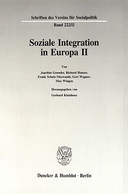 Kartonierter Einband Soziale Integration in Europa II. von 