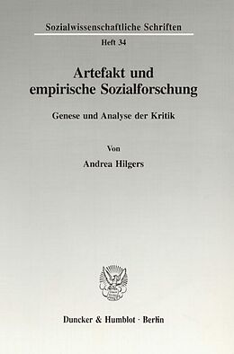 Kartonierter Einband Artefakt und empirische Sozialforschung. von Andrea Hilgers