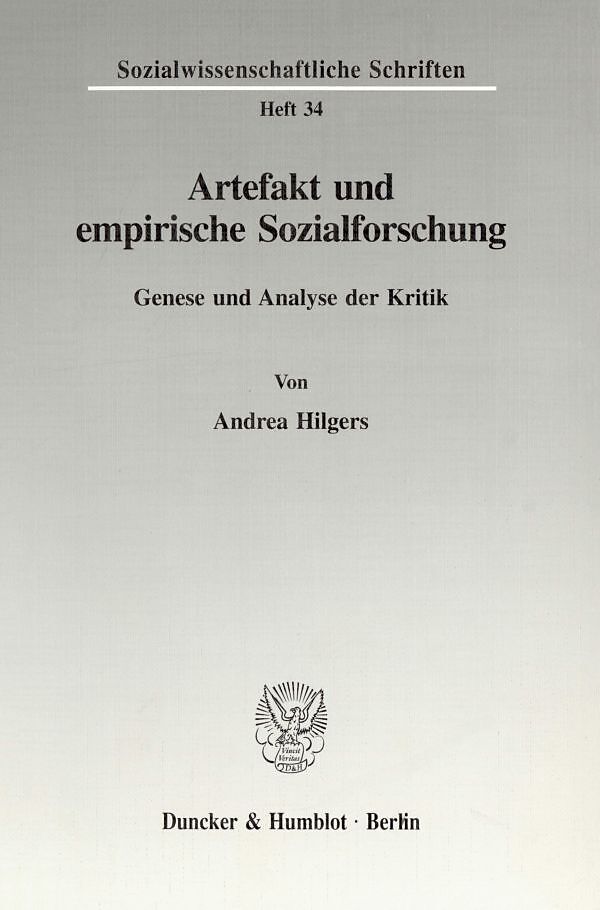 Artefakt und empirische Sozialforschung.