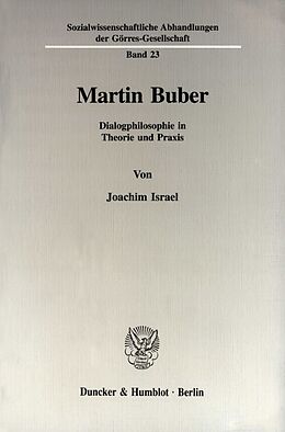 Kartonierter Einband Martin Buber. von Joachim Israel