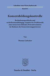 Kartonierter Einband Konzernbildungskontrolle. von Thomas Liebscher