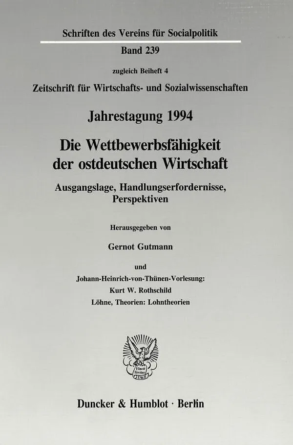Die Wettbewerbsfähigkeit der ostdeutschen Wirtschaft.