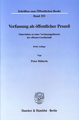 Kartonierter Einband Verfassung als öffentlicher Prozeß. von Peter Häberle