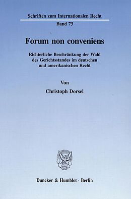 Kartonierter Einband Forum non conveniens. von Christoph Dorsel