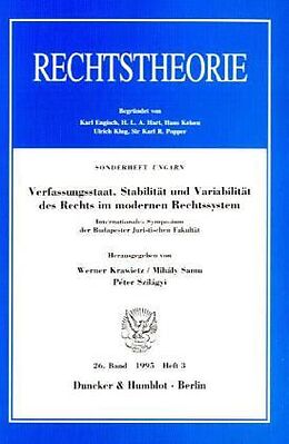 Kartonierter Einband Verfassungsstaat, Stabilität und Variabilität des Rechts im modernen Rechtssystem. von 