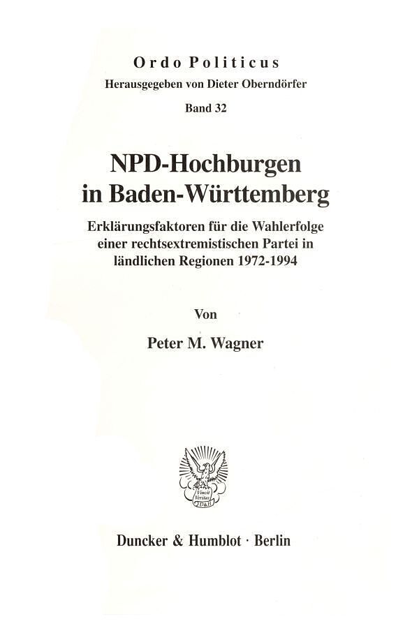 NPD-Hochburgen in Baden-Württemberg.