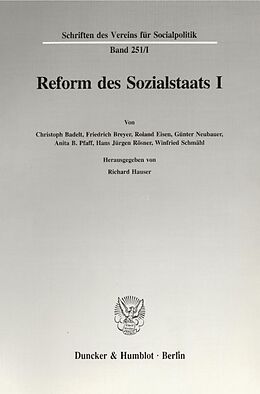 Kartonierter Einband Reform des Sozialstaats I. von 