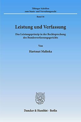 Kartonierter Einband Leistung und Verfassung. von Hartmut Malinka