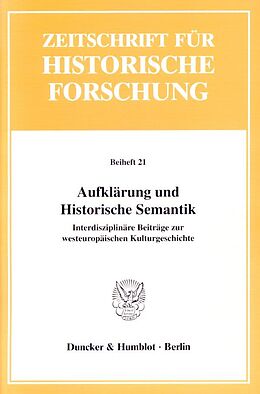 Kartonierter Einband Aufklärung und Historische Semantik. von 
