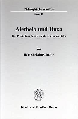 Kartonierter Einband Aletheia und Doxa. von Hans-Christian Günther