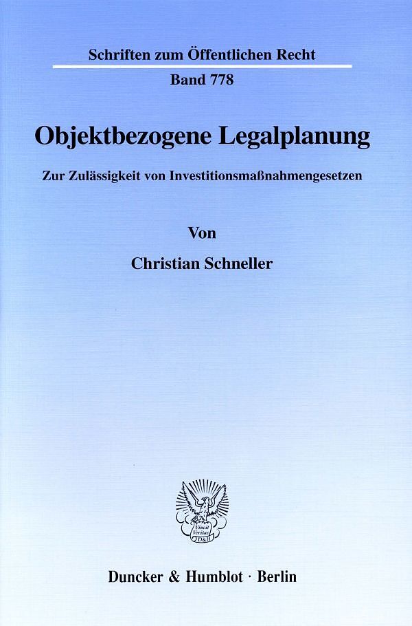 Objektbezogene Legalplanung.