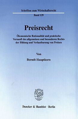Kartonierter Einband Preisrecht. von Berndt Hauptkorn
