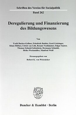Kartonierter Einband Deregulierung und Finanzierung des Bildungswesens. von 