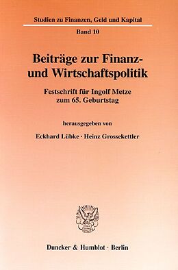 Kartonierter Einband Beiträge zur Finanz- und Wirtschaftspolitik. von 