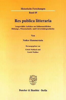 Kartonierter Einband Res publica litteraria. von Notker Hammerstein