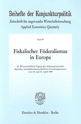 Kartonierter Einband Fiskalischer Föderalismus in Europa. von 