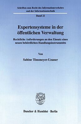 Kartonierter Einband Expertensysteme in der öffentlichen Verwaltung. von Sabine Tönsmeyer-Uzuner