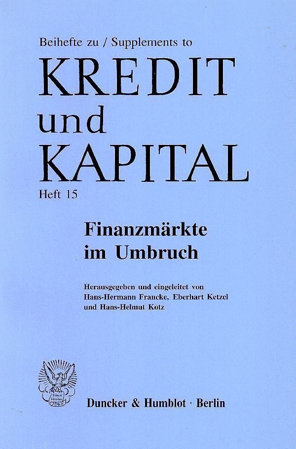 Finanzmärkte im Umbruch.