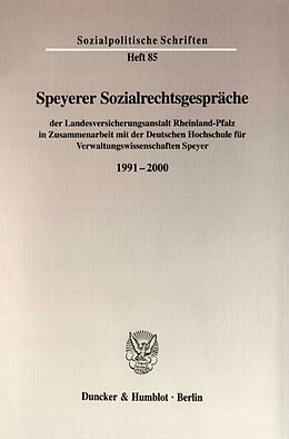 Kartonierter Einband Speyerer Sozialrechtsgespräche von 