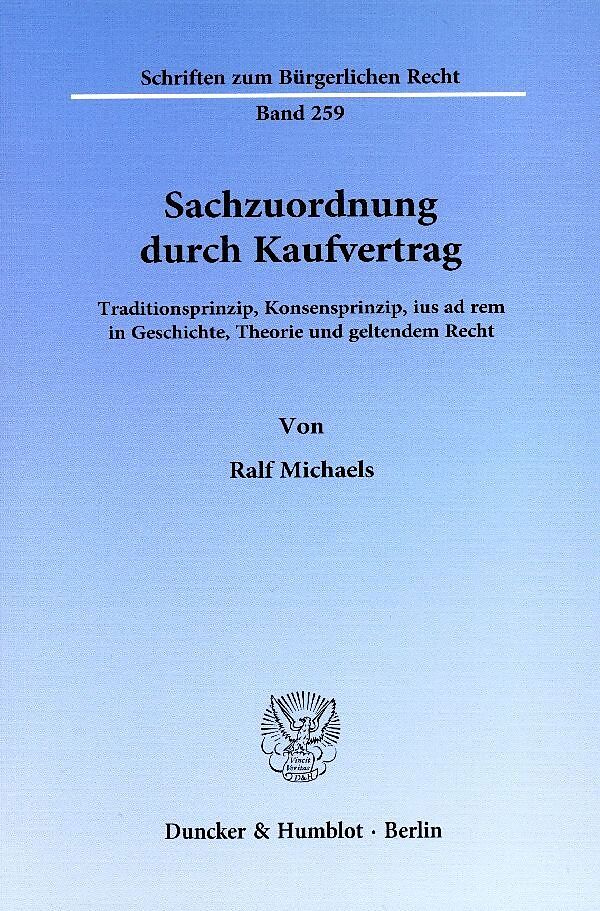 Sachzuordnung durch Kaufvertrag.