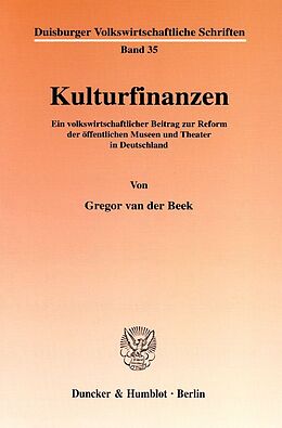 Kartonierter Einband Kulturfinanzen. von Gregor van der Beek