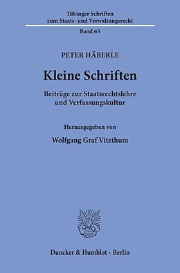 Fester Einband Kleine Schriften. von Peter Häberle