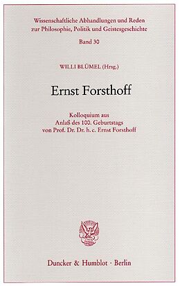 Kartonierter Einband Ernst Forsthoff. von 