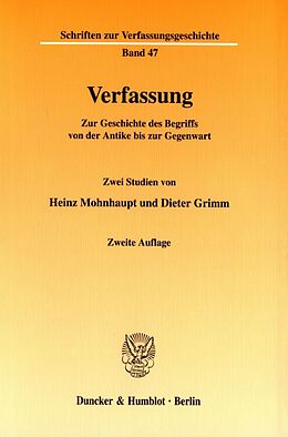 Kartonierter Einband Verfassung. von Heinz Mohnhaupt, Dieter Grimm