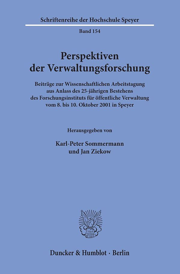 Perspektiven der Verwaltungsforschung.