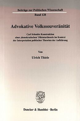 Kartonierter Einband Advokative Volkssouveränität. von Ulrich Thiele