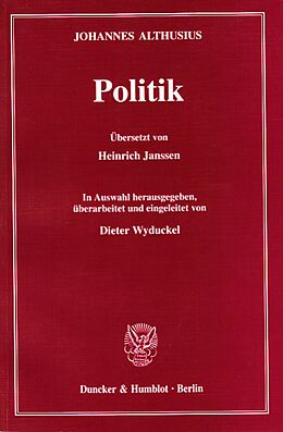 Kartonierter Einband Politik. von Johannes Althusius