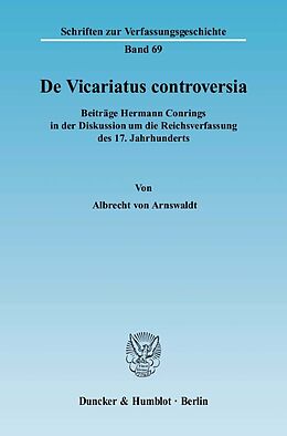 Fester Einband De Vicariatus controversia. von Albrecht von Arnswaldt