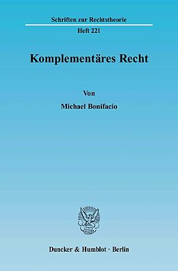 Kartonierter Einband Komplementäres Recht. von Michael Bonifacio