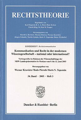 Kartonierter Einband Kommunikation und Recht in der modernen Wissensgesellschaft  national oder international? von 