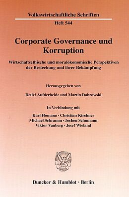 Kartonierter Einband Corporate Governance und Korruption. von 