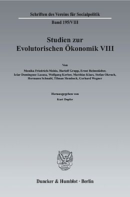 Kartonierter Einband Studien zur Evolutorischen Ökonomik VIII. von 