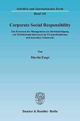 Kartonierter Einband Corporate Social Responsibility. von Martin Empt