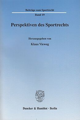 Kartonierter Einband Perspektiven des Sportrechts. von 
