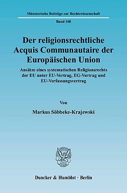 Paperback Der religionsrechtliche Acquis Communautaire der Europäischen Union. von Markus Söbbeke-Krajewski