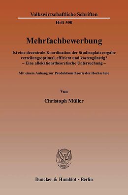 Kartonierter Einband Mehrfachbewerbung. von Christoph Müller