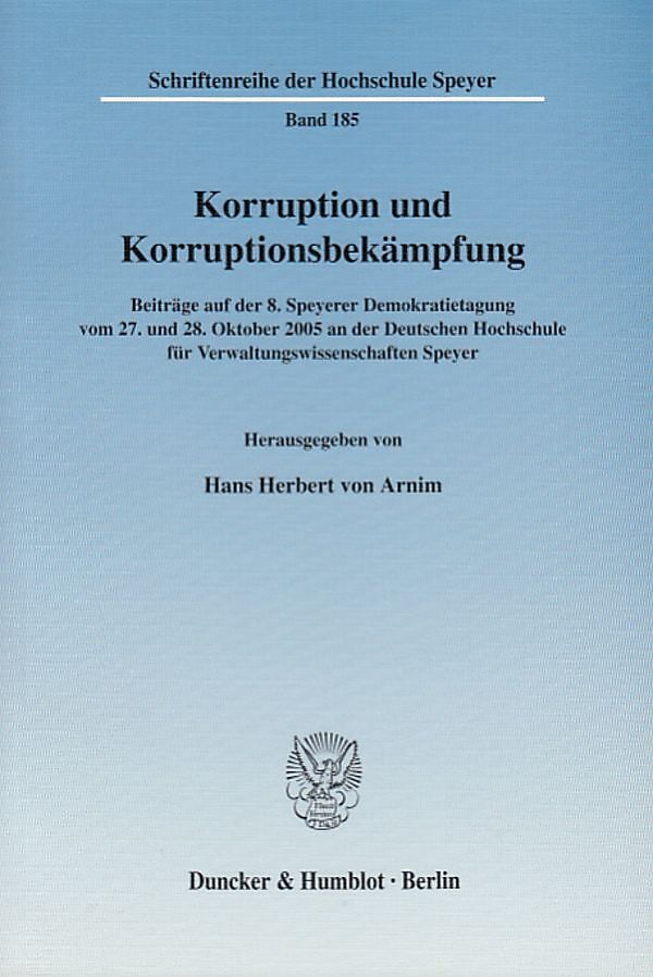Korruption und Korruptionsbekämpfung.