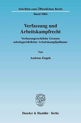 Kartonierter Einband Verfassung und Arbeitskampfrecht. von Andreas Engels