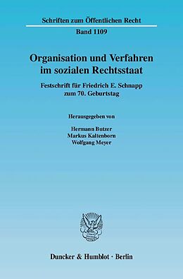 Leinen-Einband Organisation und Verfahren im sozialen Rechtsstaat. von 